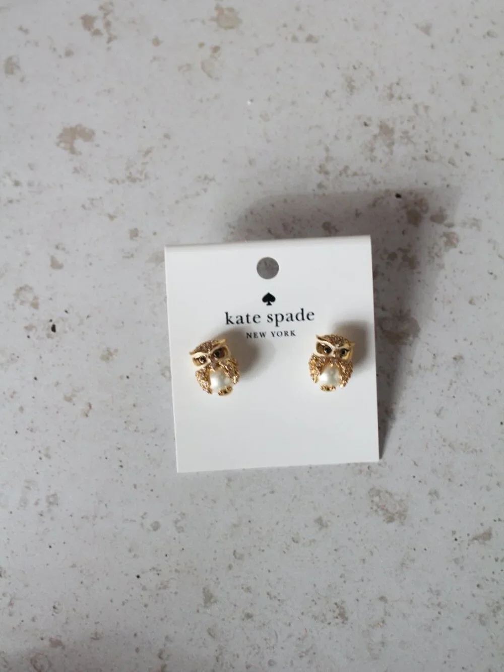 kate spade hoot owl gold stud earrings - NEW NWT